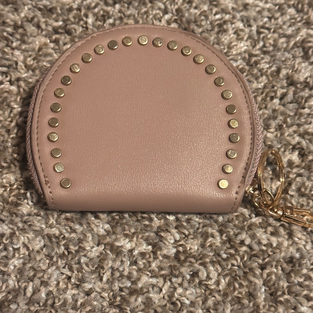 Studded Beige Coin Purse
